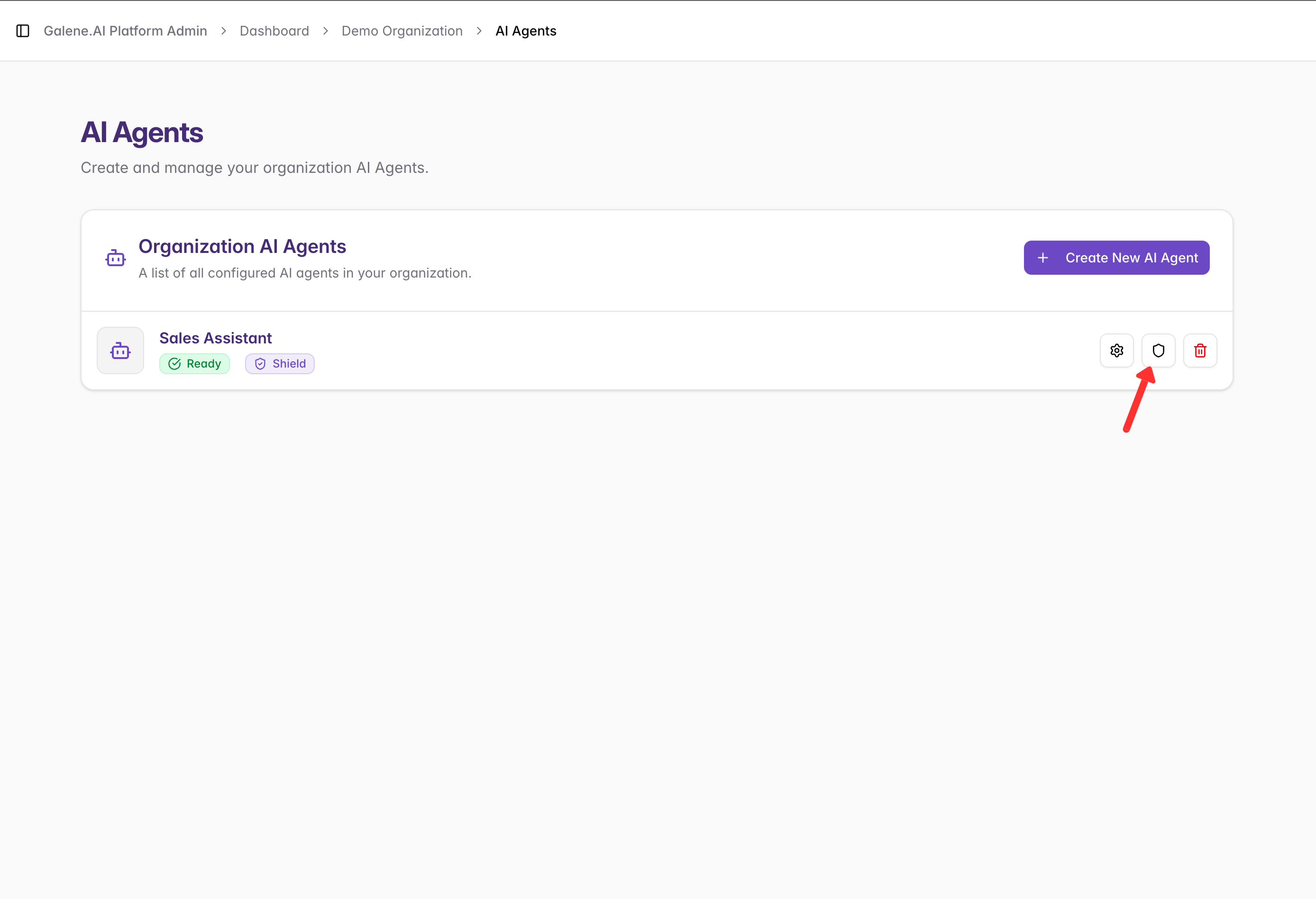 Admin Agent Creation Interface