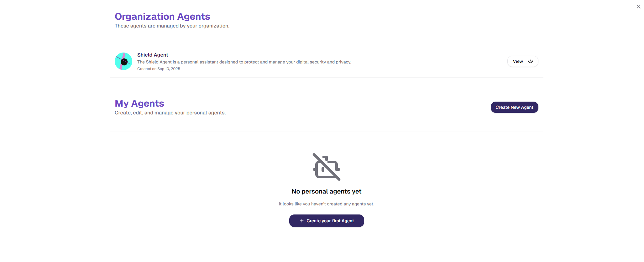 Agent Creation Interface