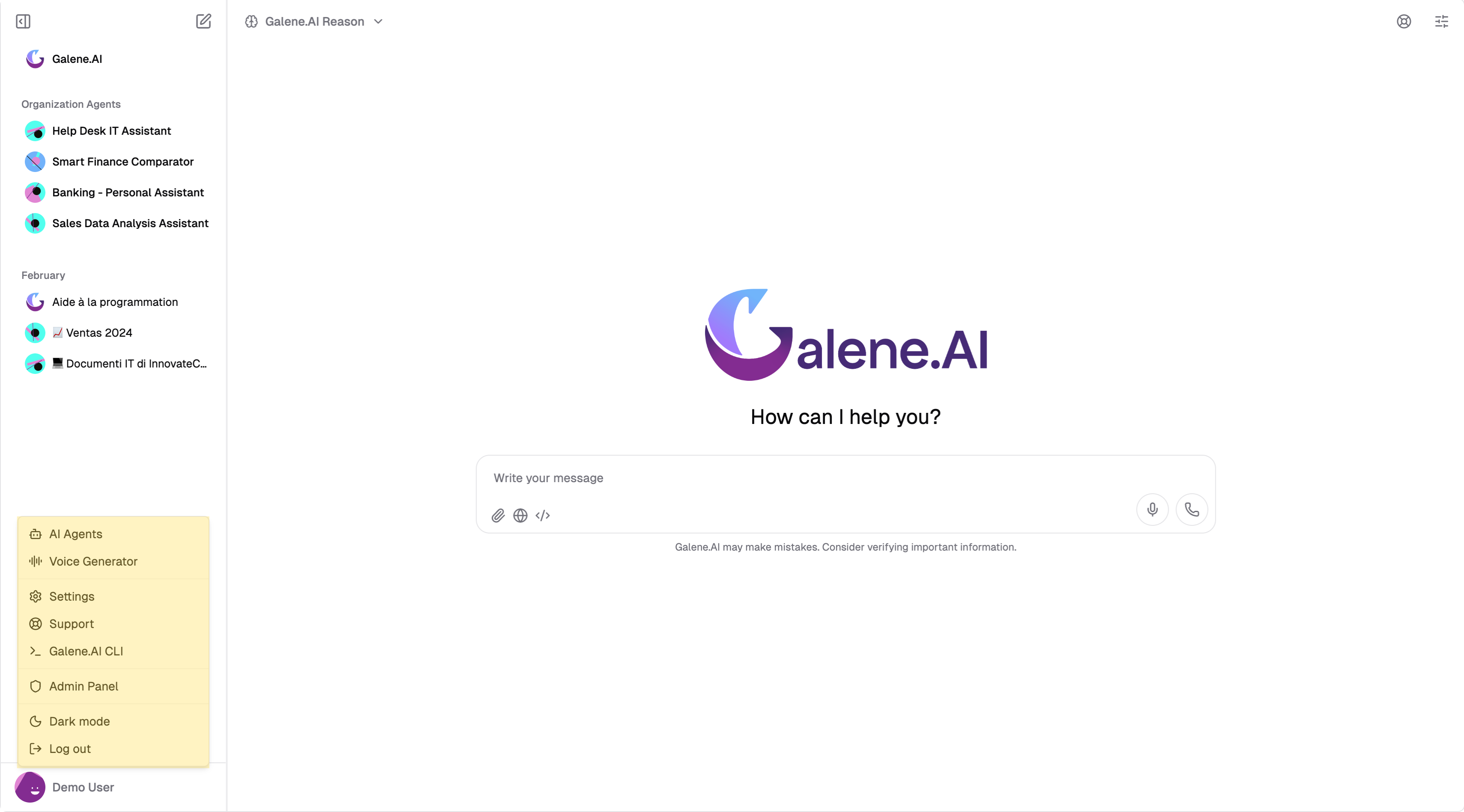 User Menu Overview